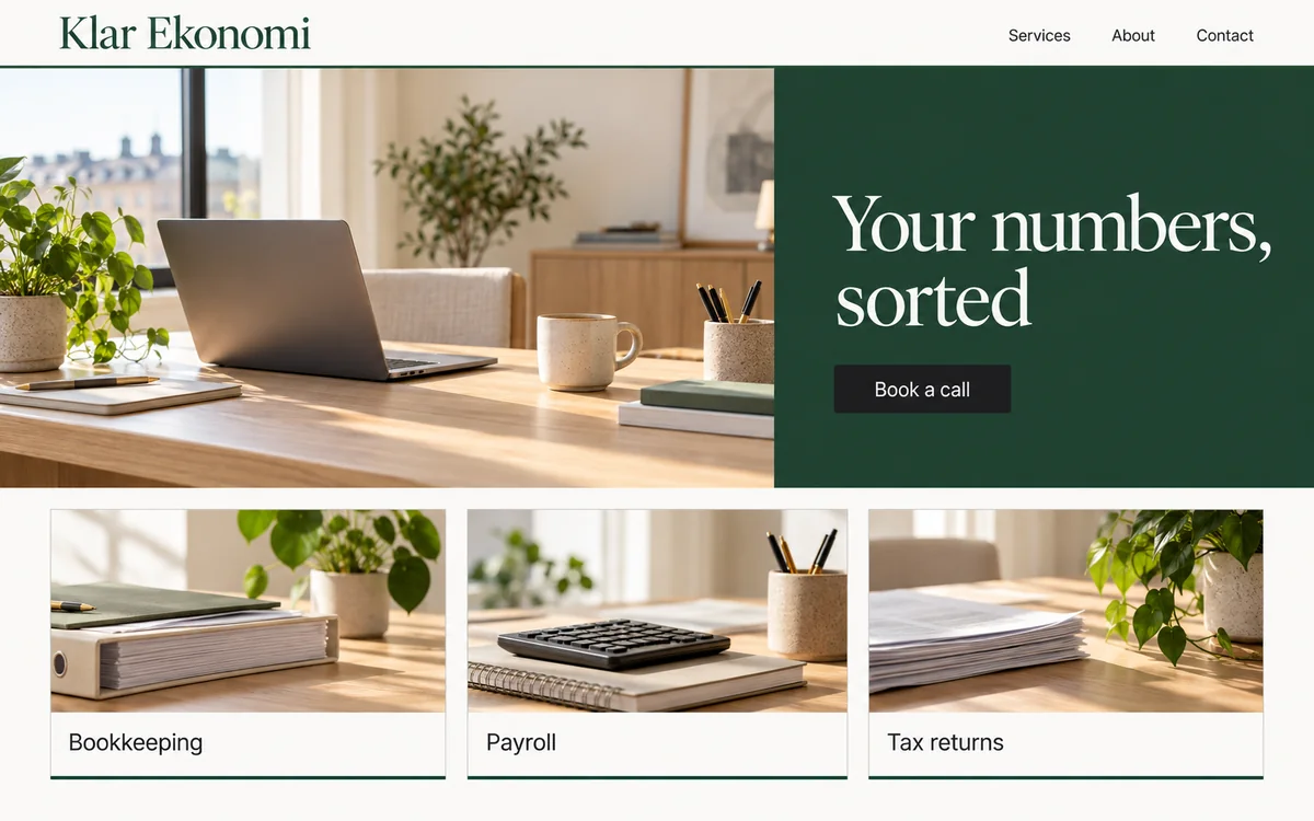 Accounting firm website concept design