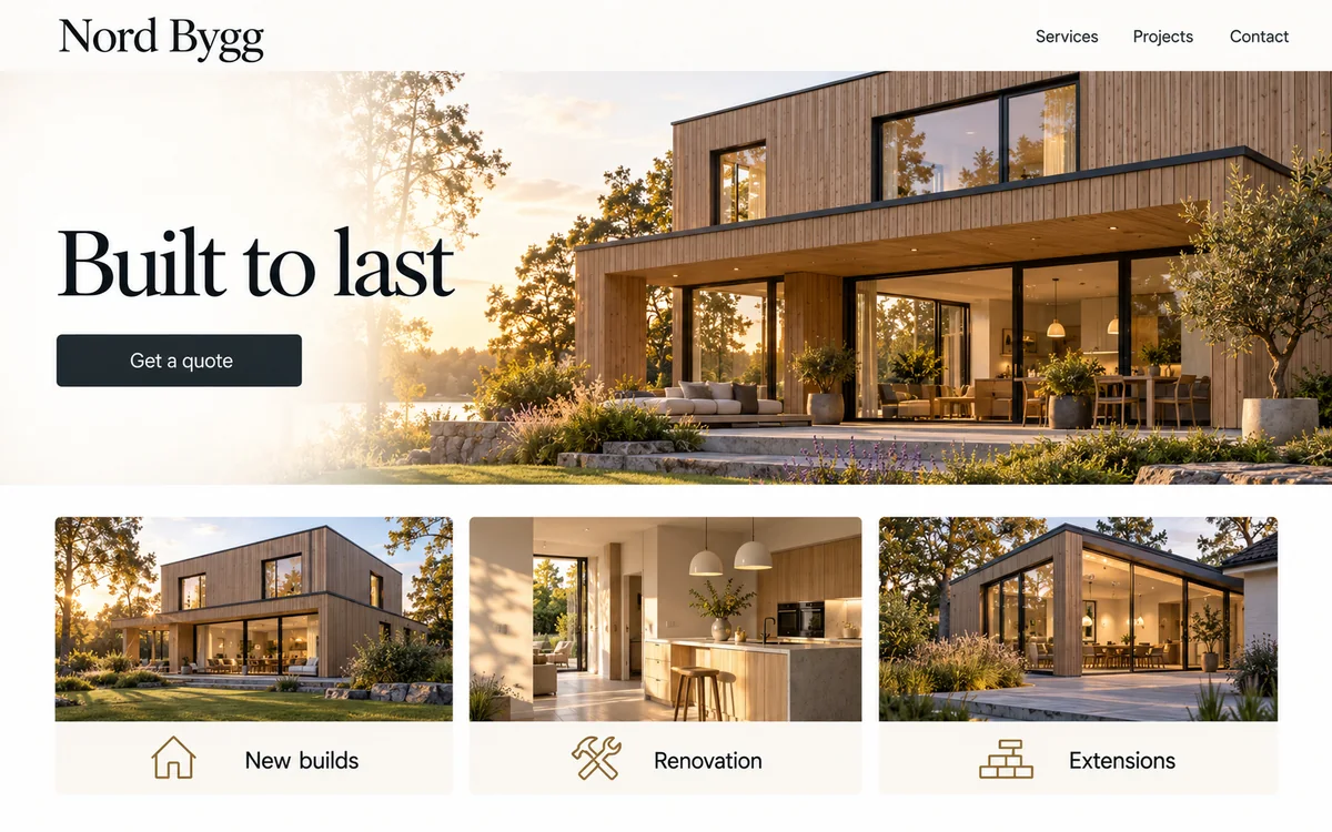 Construction website concept design