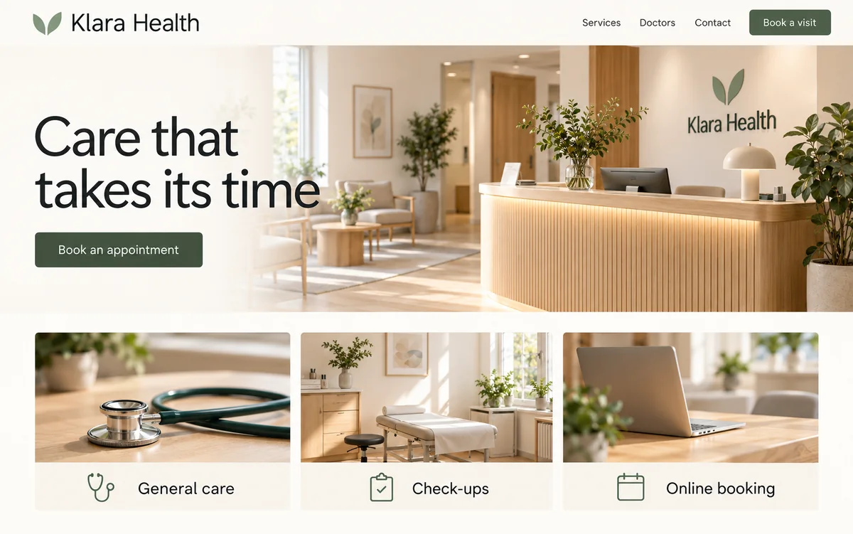 Medical clinic website concept design