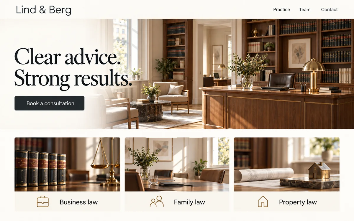 Law firm website concept design