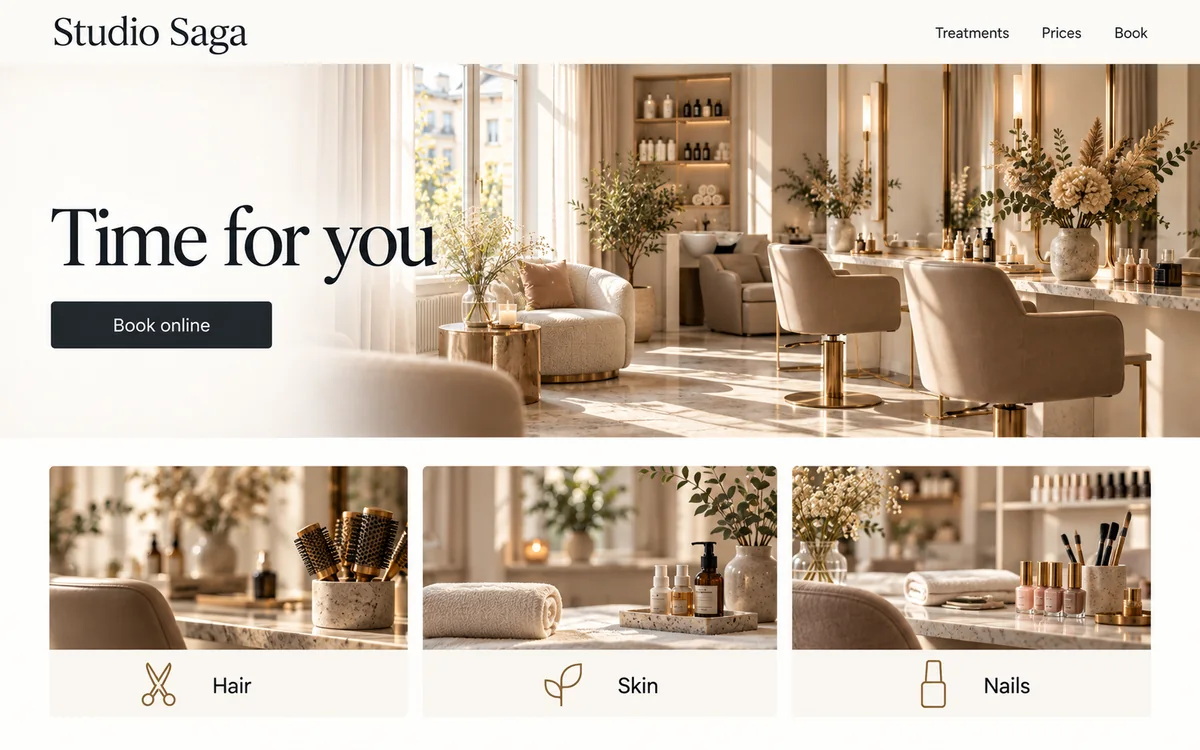 Beauty salon website concept design